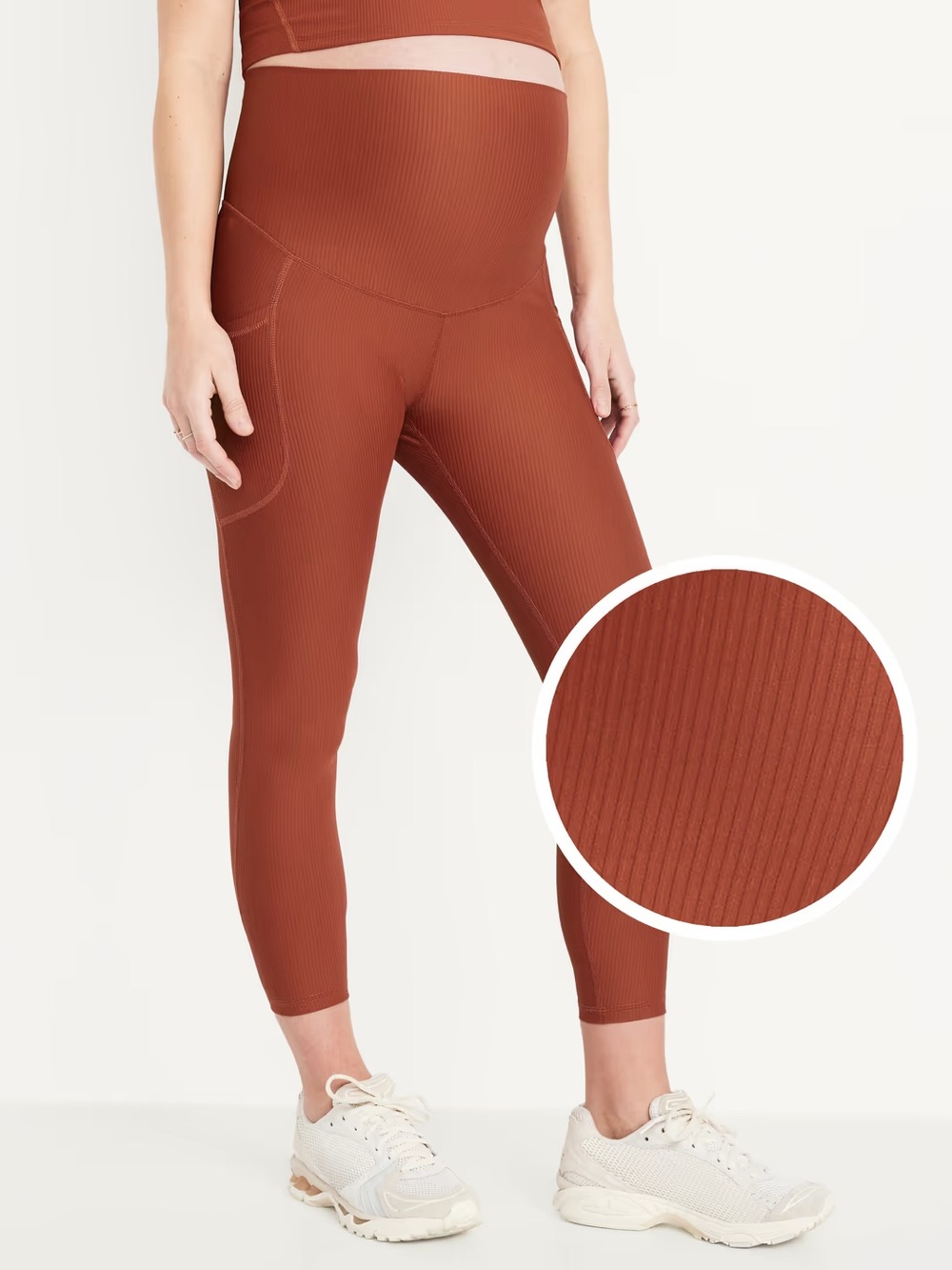 Old Navy Active Maternity PowerSoft leggings ribbed terracotta XL nwot